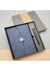 Çizgili Defter Ve Metal Kalem Seti