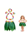 Çocuk Hawaii Kostüm Seti - Yaprak Etek & Hawaii Set - 5 Parça