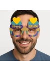 Cupcake Temalı Doğum Günü Renkli Karton Happy Birthday Gözlüğü 6 Adet