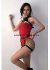 Dansçı Kostüm, Seksi Deri Dansçı Kostüm, Özel Üretim Dans Kostümü - Apft1369