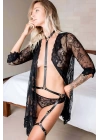 Deri Jartiyerli Boyundan Bağlı Seksi Harness - Brf234