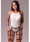 Deri Siyah Çift Sıra Jartiyer Harness 1103