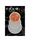 DKTT Delikli Pizza Lahmacun Tepsisi Çelik 32-34-36 CM 3 lü SET