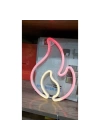 Duvara Asmalı Neon Alev 30 × 23 Cm