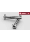 Ebru Yuvarlak Yıldız Başlı RYSB Kulp Vidası, Civata M4x60 - 50 Adet