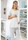 Ekru Hamile ( Lohusa ) Pijama Takımı - 1606