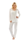 Ekru Penye Pijama Takımı - 1556
