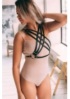 Elbise - Tshirt Üzeri Deri Göğüs Harness - Brf867
