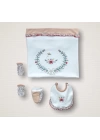 Erguvan Taç Nakışlı %100 Cotton Antibakteriyel Kız Bebek 10lu Zıbın Takımı Hastane Çıkışı