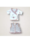 Erguvan Taç Nakışlı %100 Cotton Antibakteriyel Kız Bebek 10lu Zıbın Takımı Hastane Çıkışı