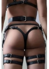 Fantazi Deri Jartiyer Ve Deri Tanga Takım Harness - Brf1147
