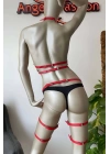 Fantazi Deri Jartiyer Ve Göğüs Harness Takım - Brf272