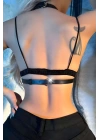 Fantazi Göğüs Üzeri Zincirli Deri Harness - Brf1168