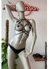 Fantezi Deri Giyim Siyah Harness - Brf330