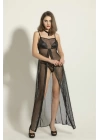 Fantezi File Elbise, String Takım Siyah (brf6092)