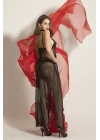 Fantezi File Elbise, String Takım Siyah (brf6092)