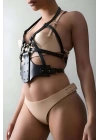 Fantezi Göğüs Harness, Seksi Bayan Deri İç Giyim - Brf1146