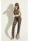 Fantezi Transparan Bralet, Pantolon Takım Siyah (brf6154)