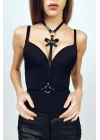 Fiyonk Detaylı Boyun Bel Bağlamalı Harness - Brf127