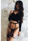 Fiyonklu Bel Bacak Bağlamalı Jartiyer Harness