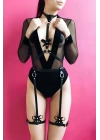 Fiyonklu Seksi Jartiyer Harness Takım - Brf276