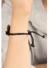 FREEDOM (Özgür) Siyah Deri İpli Unisex Mood Bileklik - TJ-BB1988