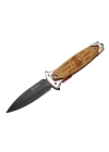 Fs 11031 Kahverengi Kamp Çakı 20cm- Police İşlemeli, Ahşap Sap, Kemerlikli, Cam Kırma Aparatlı
