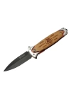 Fs 11033 Kahverengi Kurtarma / Kamp Çakısı 20cm - Yarı Otomatik, Kurt İşlemeli Ahşap Sap, Kemerlikli