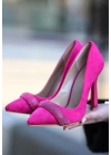 Gida Fuşya Süet Stiletto Ayakkabı