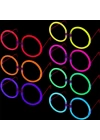 Glow Stick Yuvarlak Gözlük - Glow Partisi Gözlükleri - Glow Stick Gözlük 12 Adet