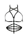 Göbek Üstü Sıralı Seksi Harness - Brf160