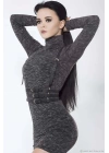 Göbek Üzeri 3 Sıralı Şık Deri Harness - Brf178