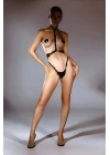 Göğsü Açık Deri Body Ve Brazilian Tanga Harness Takım - Brf1103