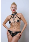 Göğsü Ve Ağı Açık Kelepçeli Fantazi Külot Harness Takım - Brf1067