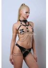 Göğsü Ve Ağı Açık Kelepçeli Fantazi Külot Harness Takım - Brf1067