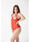 Göğsü Ve Arkası Açık Kırmızı Fantazi Babydoll Gecelik Brf1292