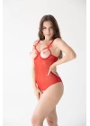 Göğsü Ve Arkası Açık Kırmızı Fantazi Babydoll Gecelik Tm1292