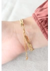 Gold Renk Sarmal Çelik İtalyan Zincir Kadın Bileklik - TJ-BB4527