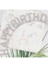 Gümüş Kristal Taşlı Happy Birthday Doğum Günü Tacı İthal Ürün A Kalite 17x16 Cm