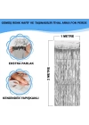 Gümüş Renk Ekstra Metalize Parlak Saçaklı Arka Fon Perde İthal A Kalite 1x2 Metre