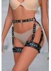 Halka Detaylı Şık Deri Jartiyer Harness - Brf1047