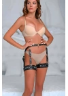 Halka Detaylı Şık Deri Jartiyer Harness - Brf1047