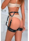 Halka Detaylı Şık Deri Jartiyer Harness - Brf1047