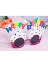 Happy Birthday Beyaz Fuşya Parti Gözlüğü