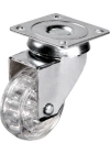 Hts 301 - 50x20 mm Şeffaf Makaralı Tablalı Teker