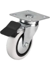 Hts 353 - 75x25 mm PVC Makaralı Tablalı Frenli Teker 4 Adet
