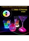 Işıklı Yapışkanlı Bardak Altı Aparatı Ledli 3 Modlu 6 Cm Çap 1 Adet