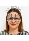 İt39s My Birthday Yazılı Taç Ve Mum Şekilli Gözlük Seti Gümüş Renk