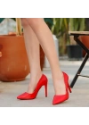 Jilya Kırmızı Cilt Stiletto Ayakkabı