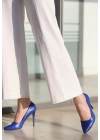 Jilya Mavi Cilt Stiletto Ayakkabı